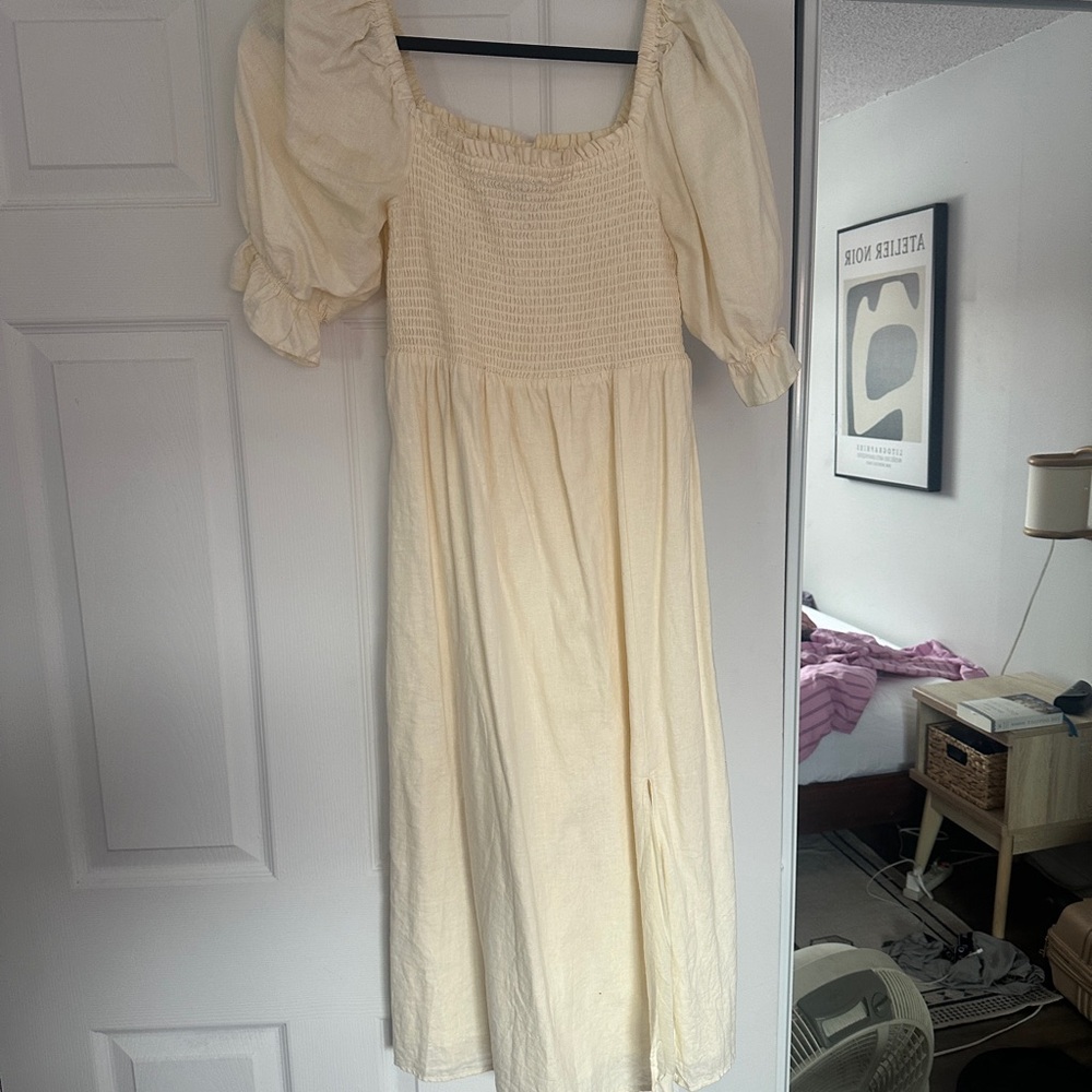 GAP Cream Long Sleeve Dress
